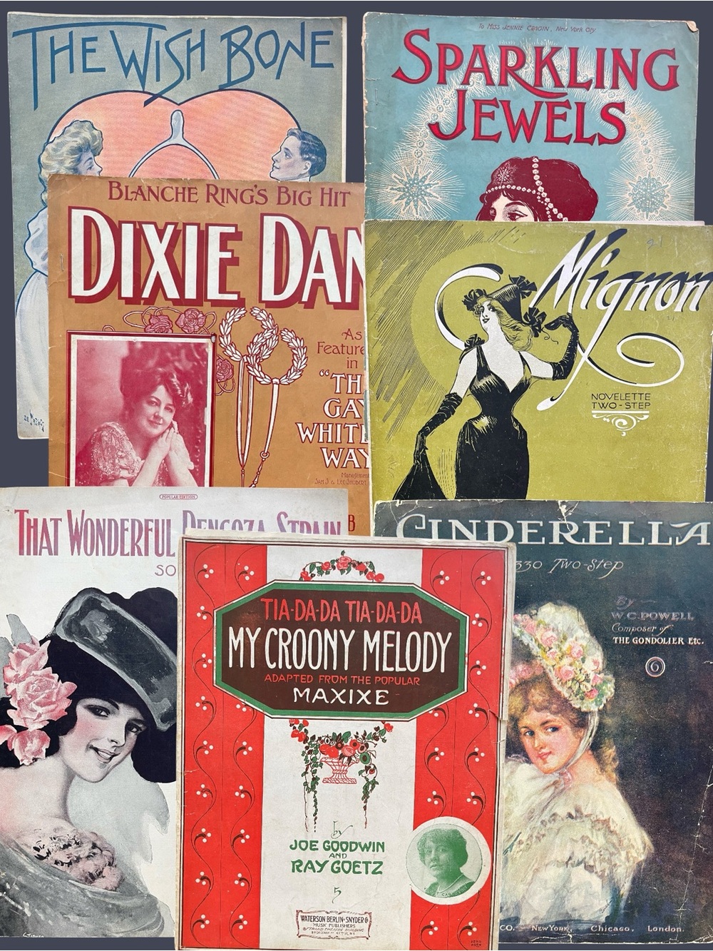 Antique Sheet Music 1905-1914 Bundle of 7 Pieces